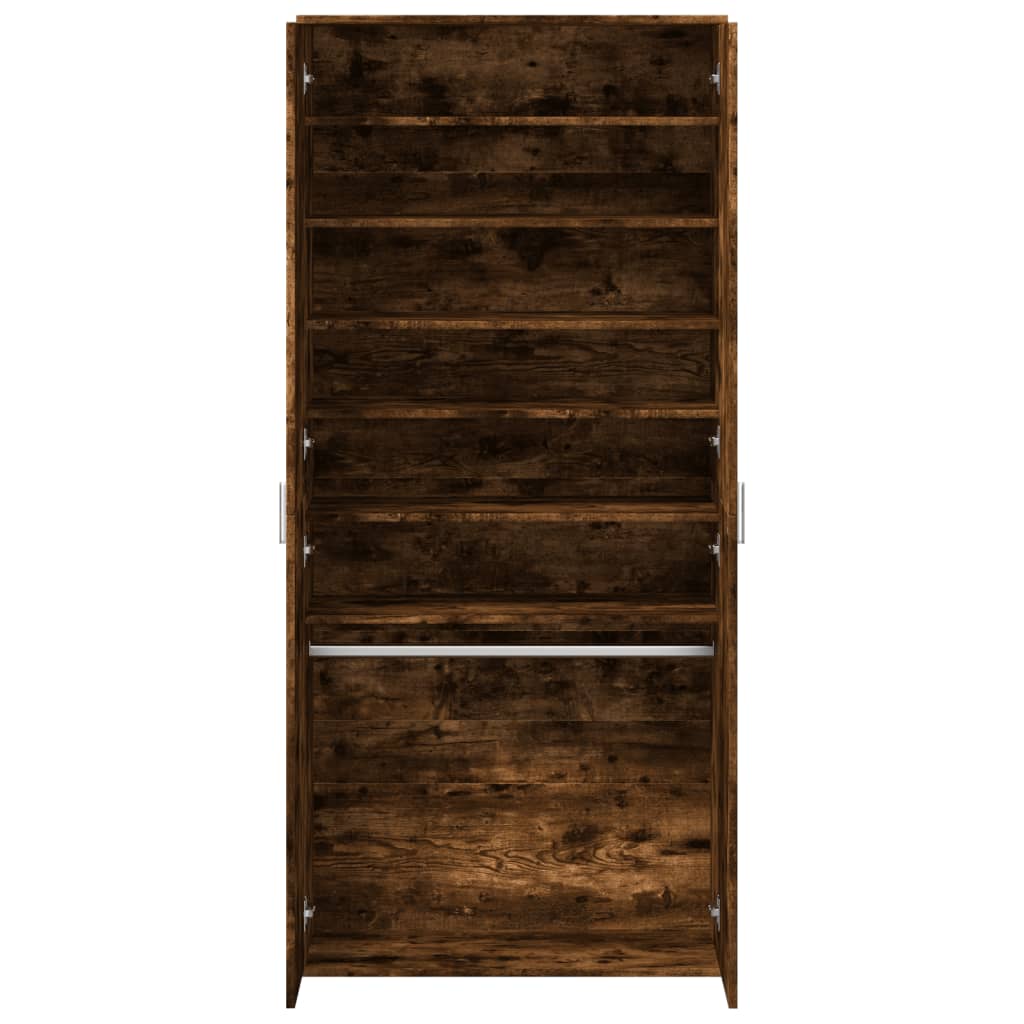 Schoenenkast 80x39x178 cm bewerkt hout gerookt eikenkleurig - AllerleiShop