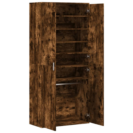 Schoenenkast 80x39x178 cm bewerkt hout gerookt eikenkleurig - AllerleiShop