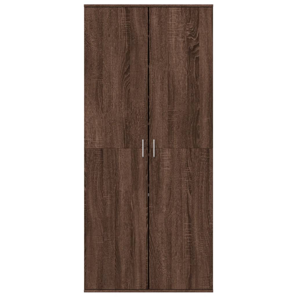 Schoenenkast 80x39x178 cm bewerkt hout bruin eikenkleur