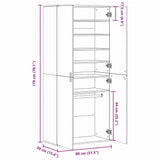 Schoenenkast 80x39x178 cm bewerkt hout bruin eikenkleur