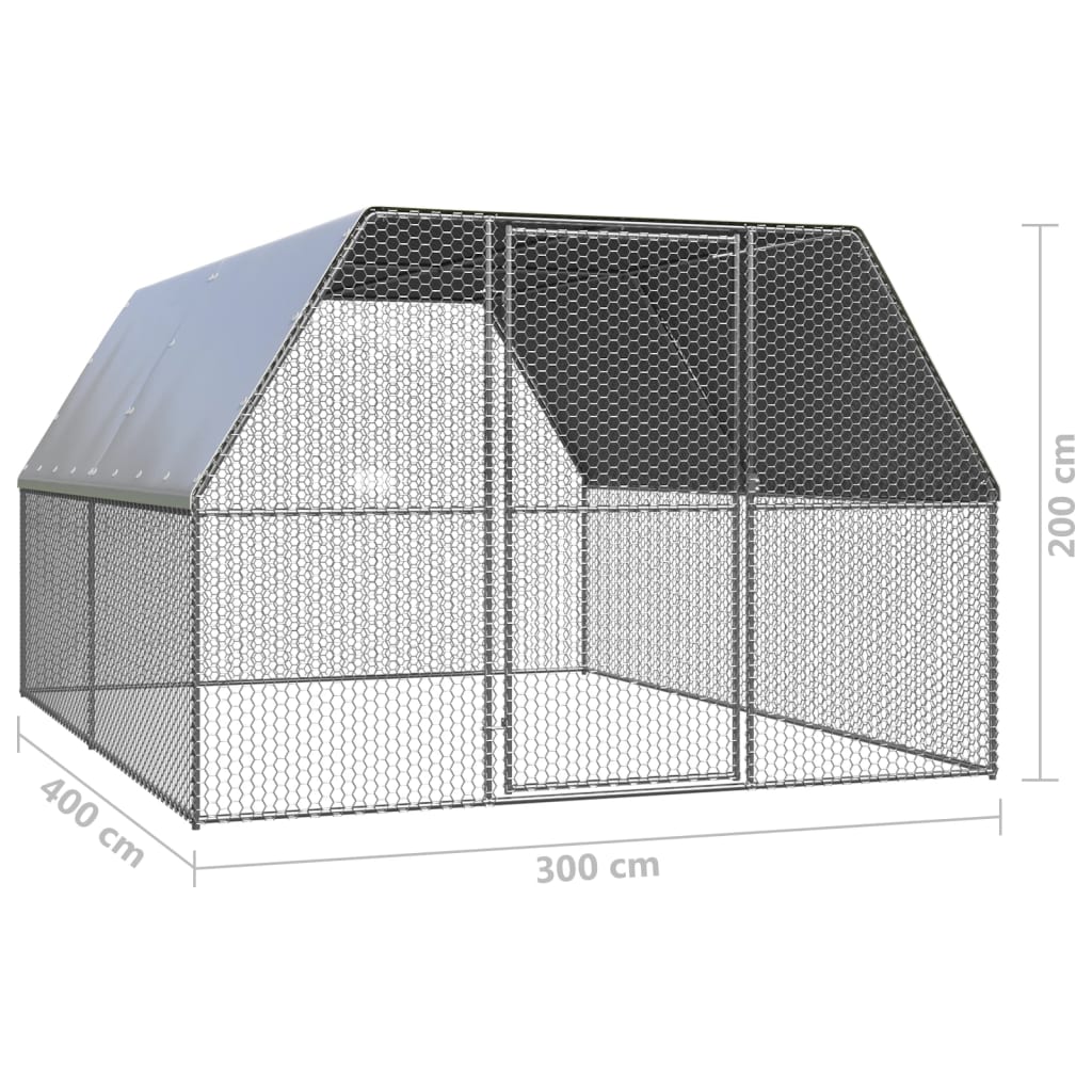 Kippenhok 3x4x2 m gegalvaniseerd staal - AllerleiShop