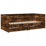 Slaapbank met lades zonder matras 90x190 cm gerookt eikenkleur