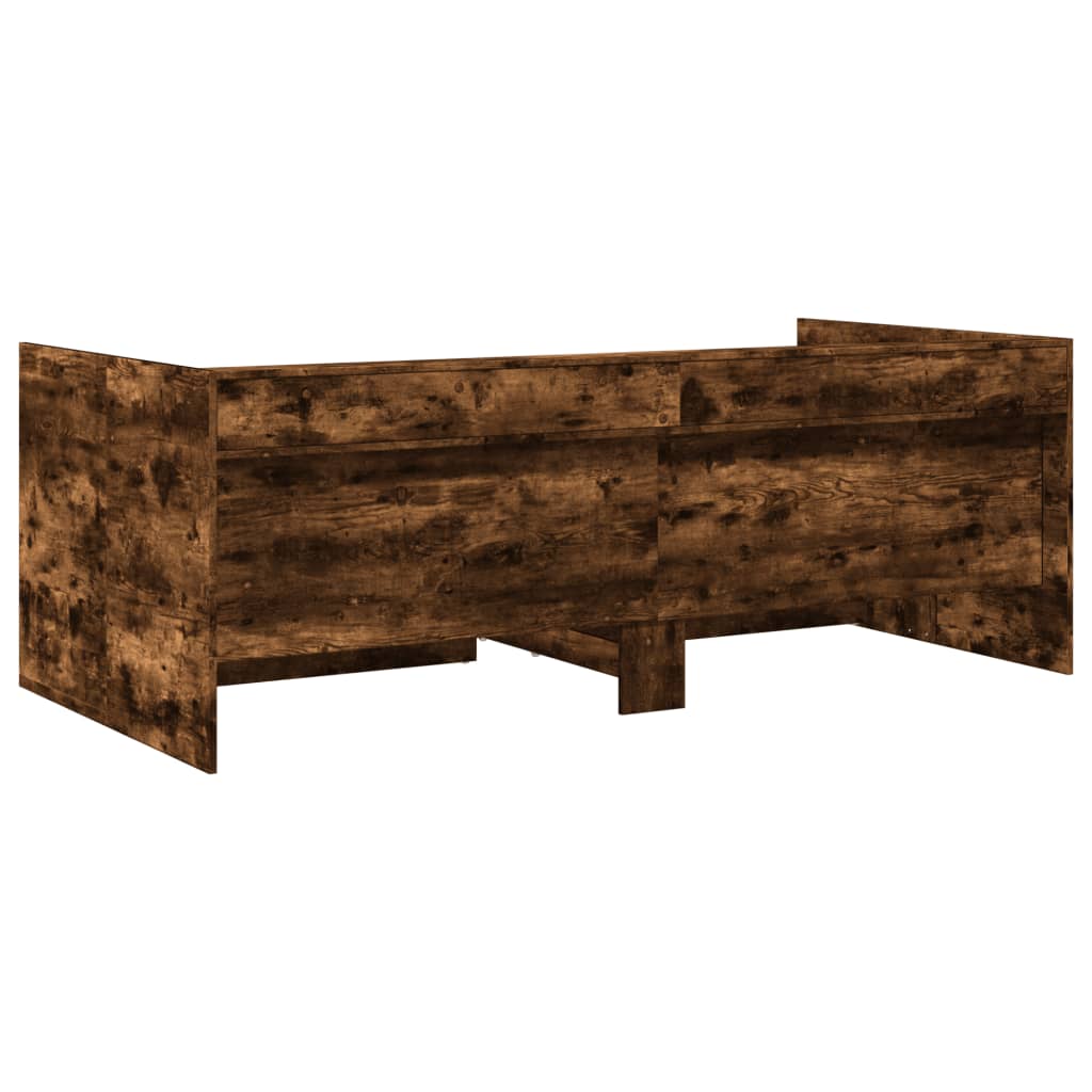 Slaapbank met lades zonder matras 90x190 cm gerookt eikenkleur
