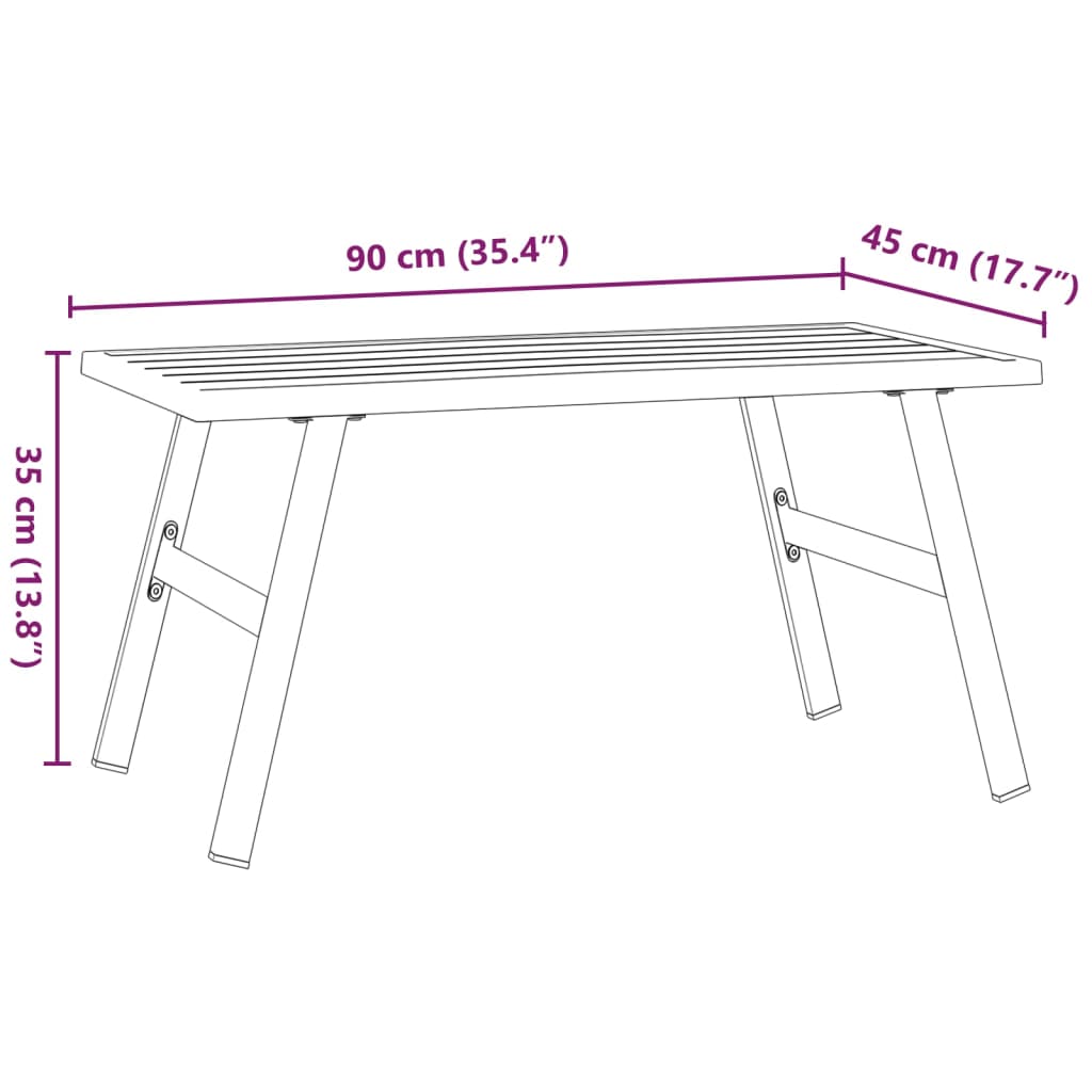 Tuintafeltje 90x45x35 cm gepoedercoat staal zwart - AllerleiShop