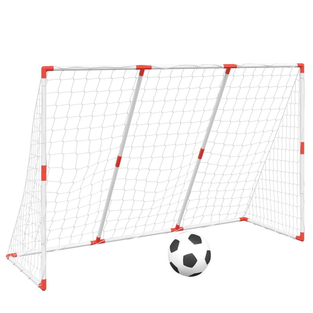 Kindervoetbaldoel met ballen 2-in-1 184x64x124 cm wit - AllerleiShop