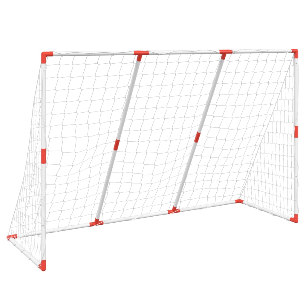 Kindervoetbaldoel met ballen 2-in-1 184x64x124 cm wit - AllerleiShop