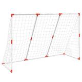 Kindervoetbaldoel met ballen 2-in-1 184x64x124 cm wit - AllerleiShop