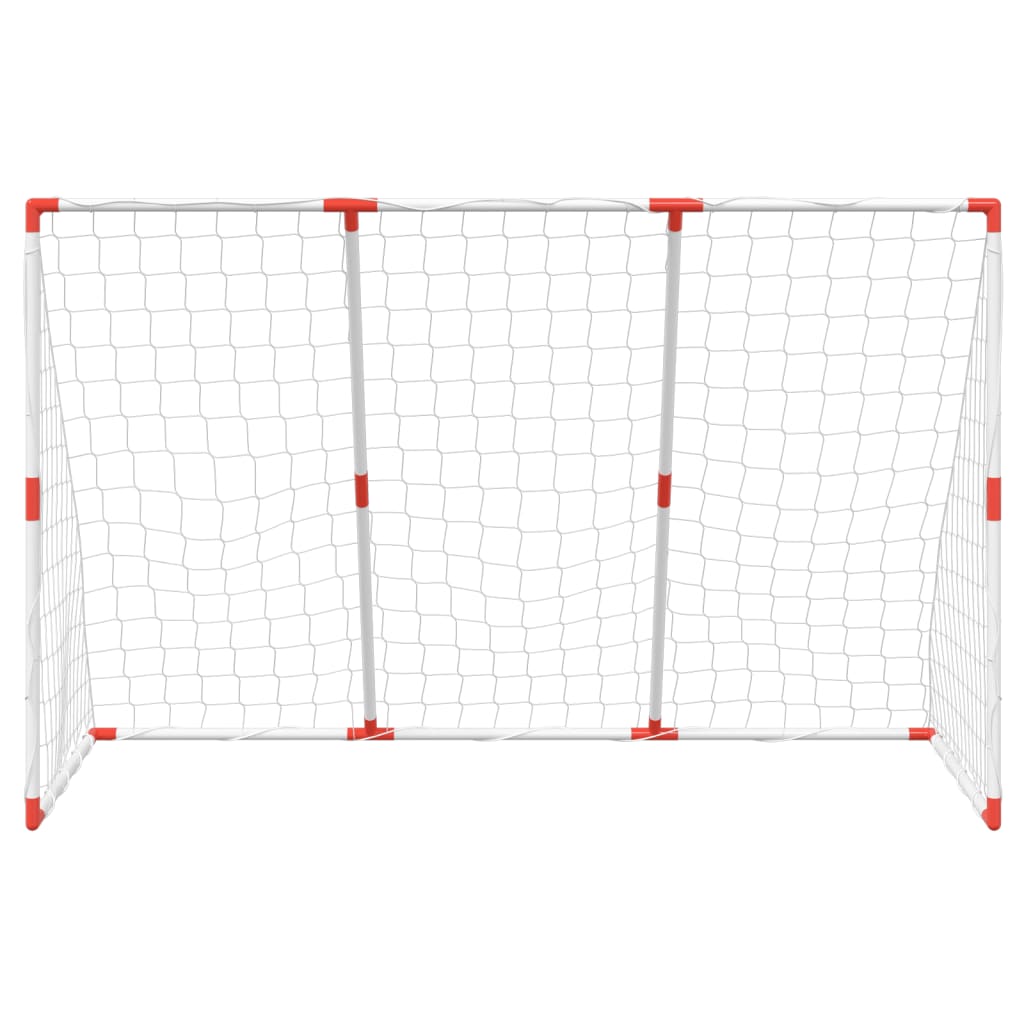 Kindervoetbaldoel met ballen 2-in-1 184x64x124 cm wit - AllerleiShop