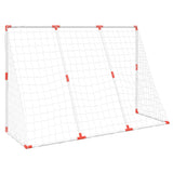 Kindervoetbaldoel met ballen 2-in-1 184x64x124 cm wit - AllerleiShop