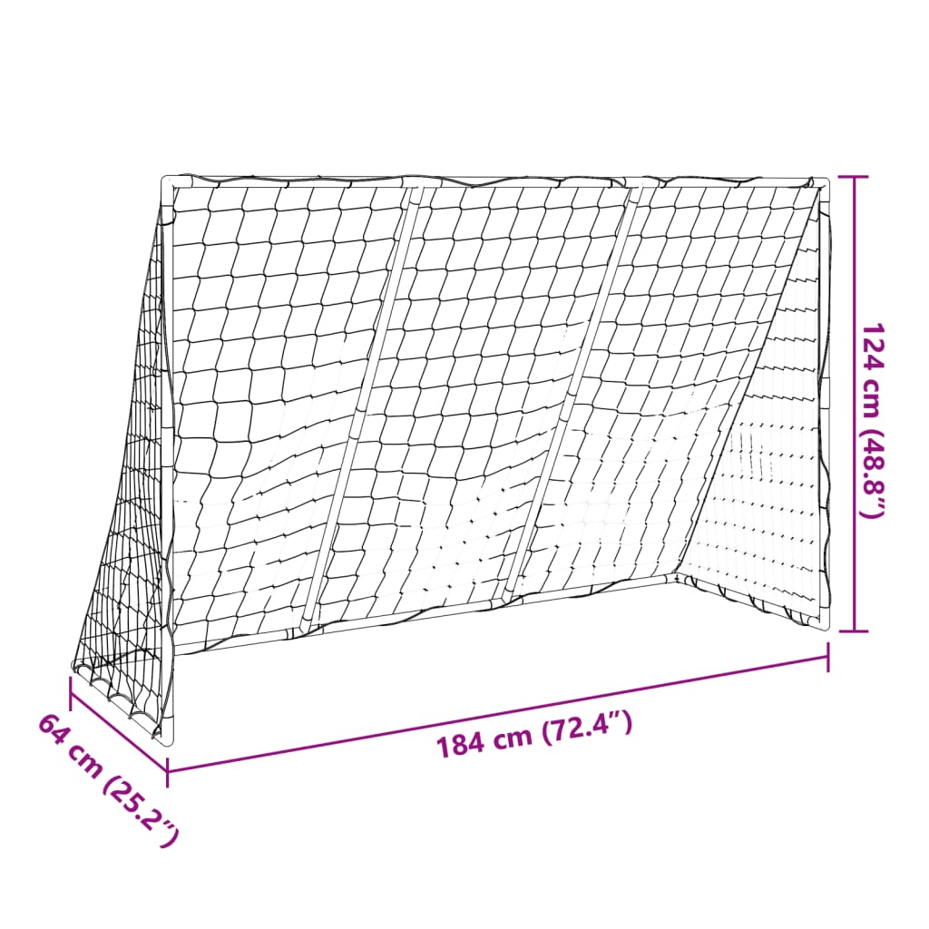 Kindervoetbaldoel met ballen 2-in-1 184x64x124 cm wit - AllerleiShop