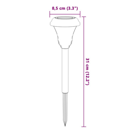 Tuinpadverlichting 12 st solar met grondpennen wit - AllerleiShop