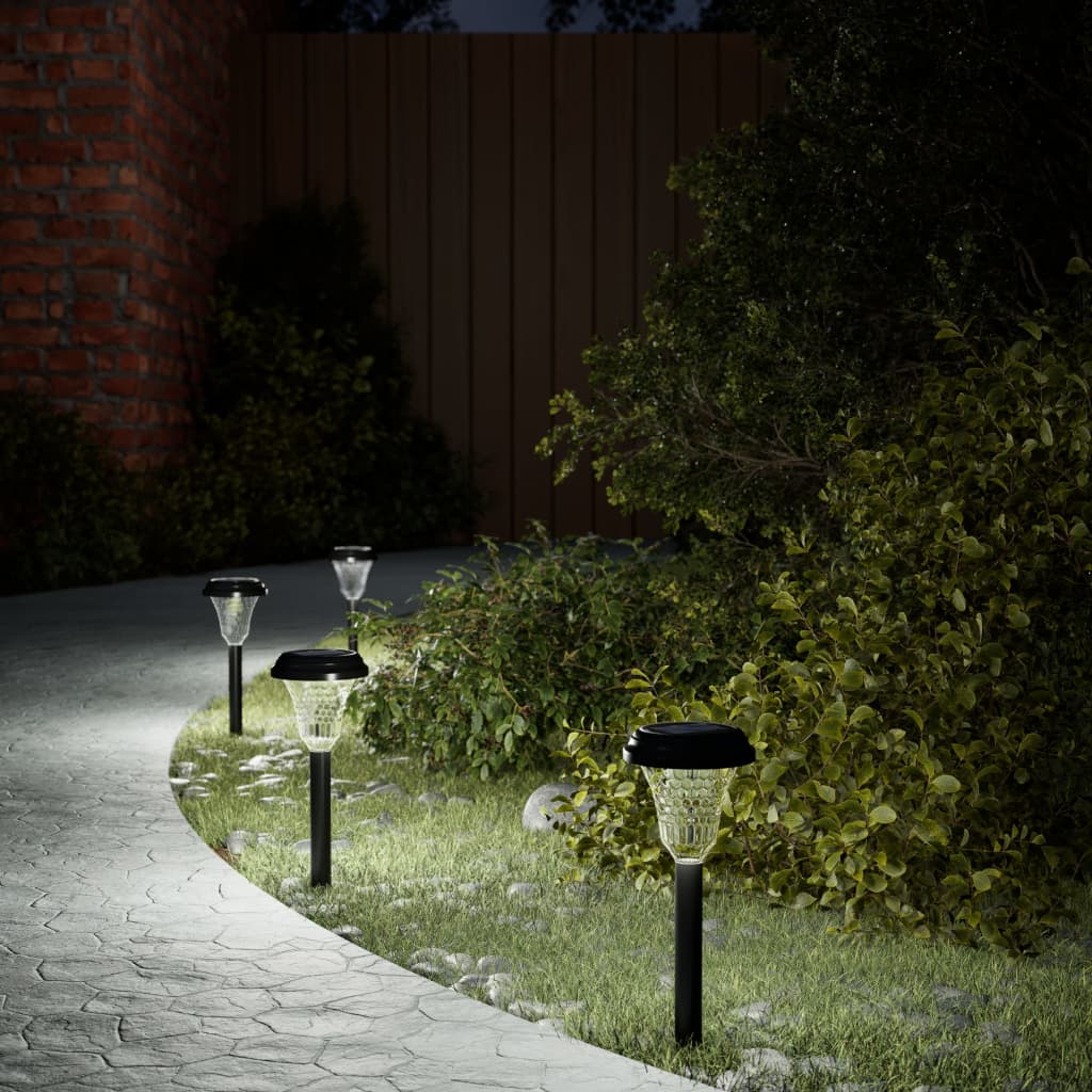 Tuinpadverlichting 12 st solar met grondpennen wit - AllerleiShop