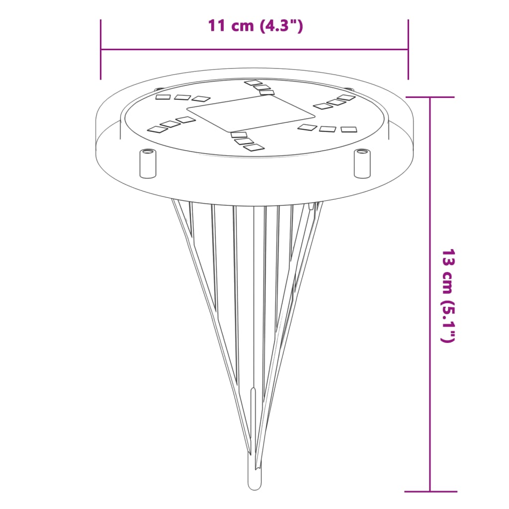 Grondlampen 4 st solar met grondpennen warmwit - AllerleiShop