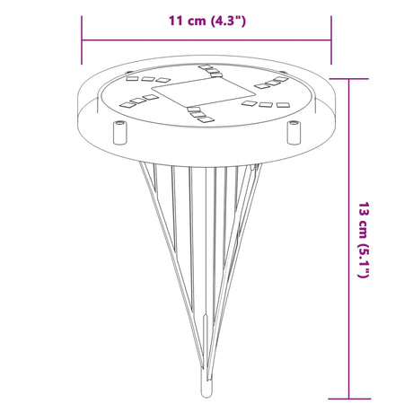 Grondlampen 4 st solar met grondpennen warmwit - AllerleiShop