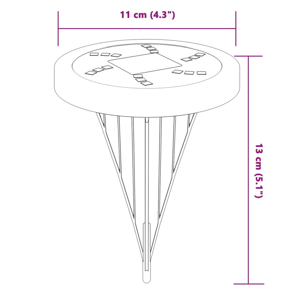 Grondlampen 4 st solar met grondpennen warmwit - AllerleiShop