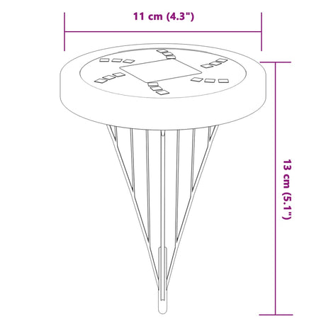 Grondlampen 4 st solar met grondpennen warmwit - AllerleiShop