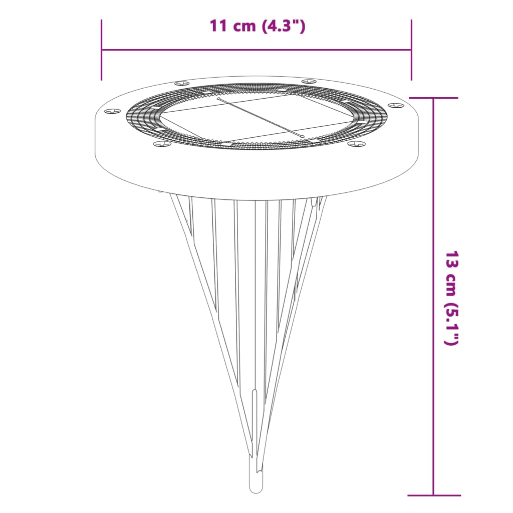 Grondlampen 4 st solar met grondpennen warmwit - AllerleiShop