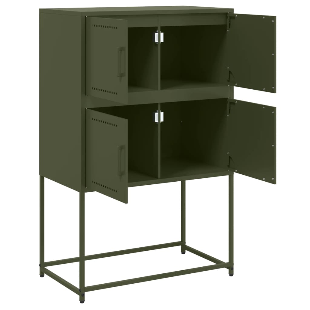 Dressoir 68,5x38,5x107 cm staal olijfgroen - AllerleiShop