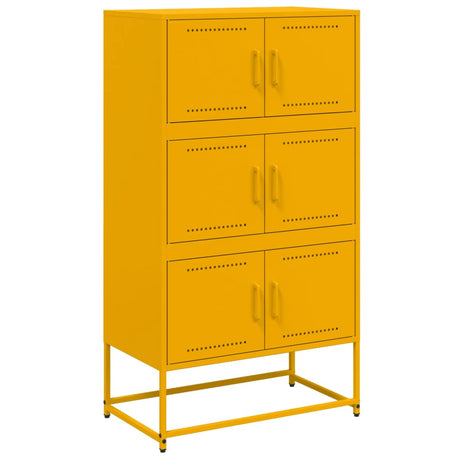 Dressoir 68,5x38,5x123,5 cm staal mosterdgeel - AllerleiShop