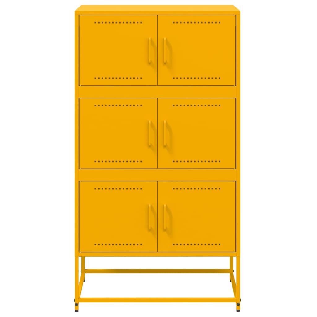 Dressoir 68,5x38,5x123,5 cm staal mosterdgeel - AllerleiShop