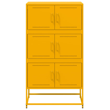 Dressoir 68,5x38,5x123,5 cm staal mosterdgeel - AllerleiShop