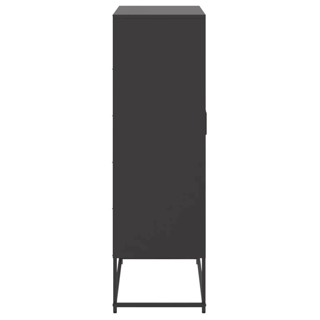 Hoge kast 68,5x38,5x123,5 cm staal zwart - AllerleiShop