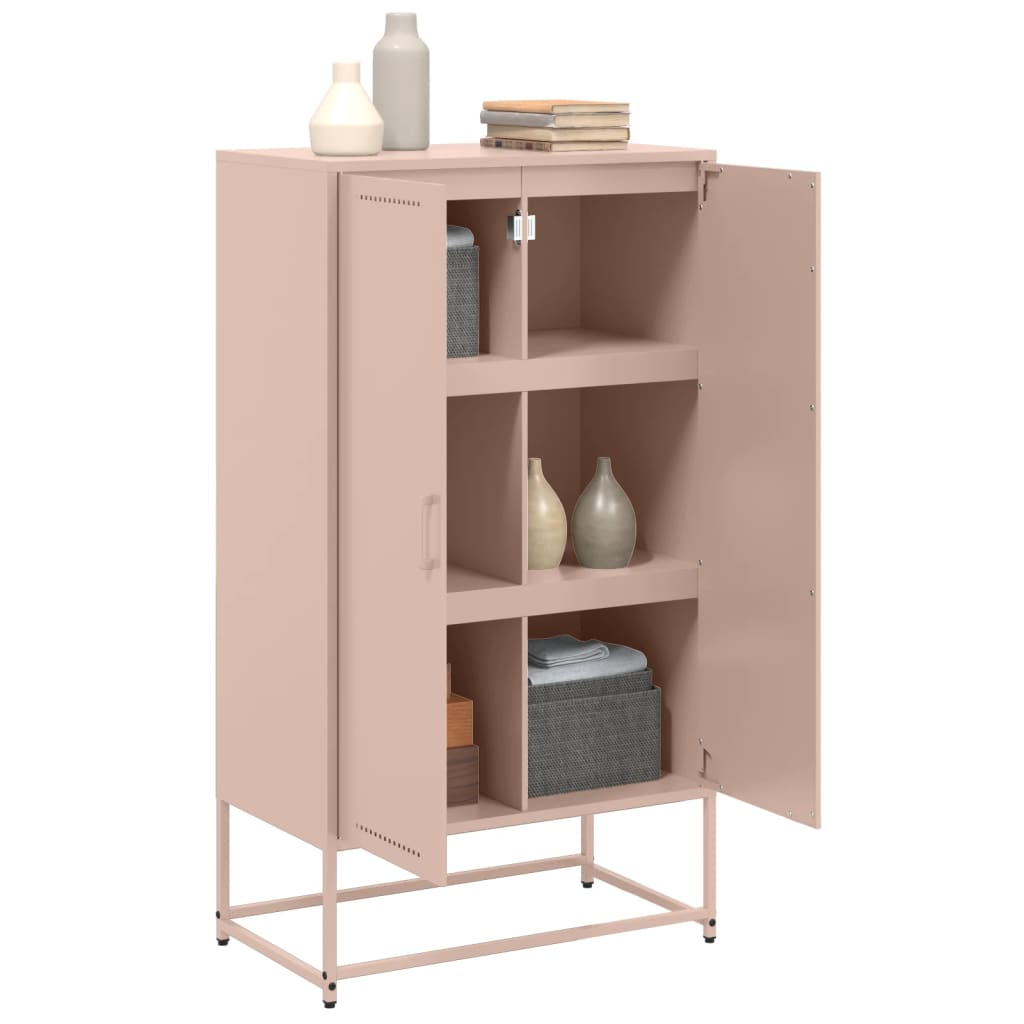 Hoge kast 68,5x38,5x123,5 cm staal roze - AllerleiShop