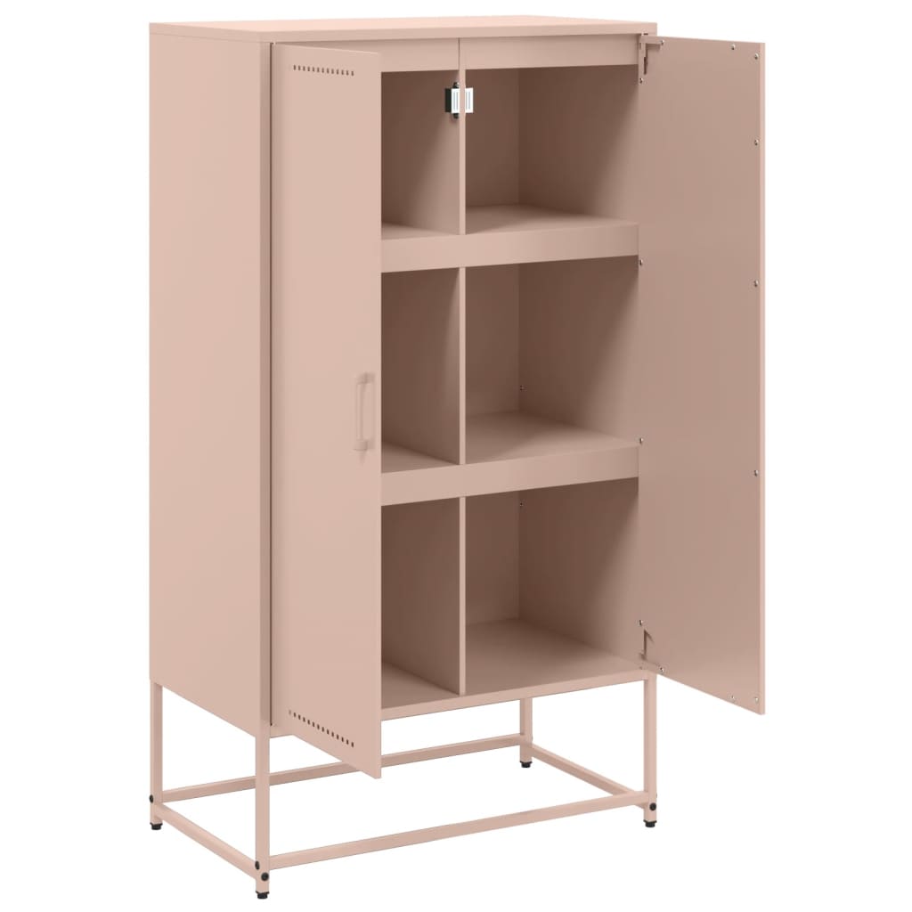 Hoge kast 68,5x38,5x123,5 cm staal roze - AllerleiShop