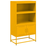 Hoge kast 68,5x38,5x123,5 cm staal mosterdgeel - AllerleiShop