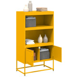 Hoge kast 68,5x38,5x123,5 cm staal mosterdgeel - AllerleiShop