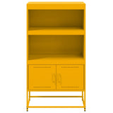 Hoge kast 68,5x38,5x123,5 cm staal mosterdgeel - AllerleiShop