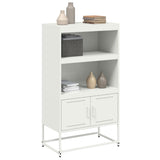 Hoge kast 68,5x38,5x123,5 cm staal wit - AllerleiShop