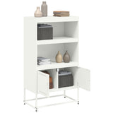 Hoge kast 68,5x38,5x123,5 cm staal wit - AllerleiShop