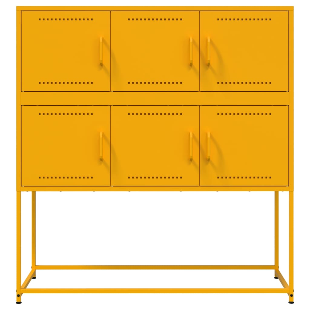 Dressoir 100,5x39x107 cm staal mosterdgeel - AllerleiShop