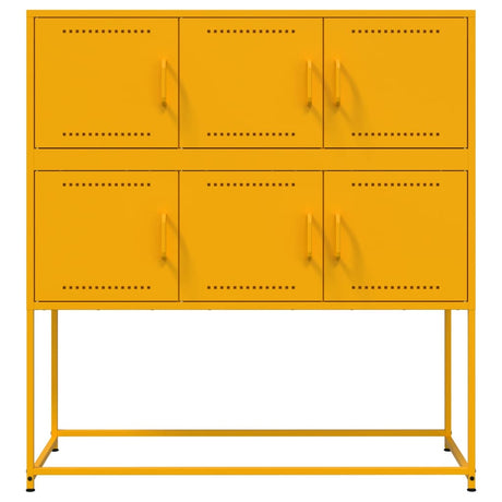 Dressoir 100,5x39x107 cm staal mosterdgeel - AllerleiShop