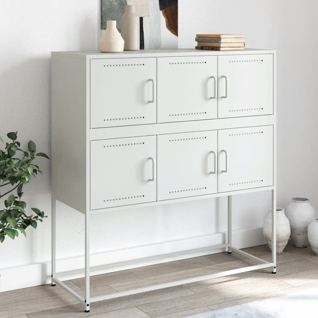 Dressoir 100,5x39x107 cm staal wit - AllerleiShop