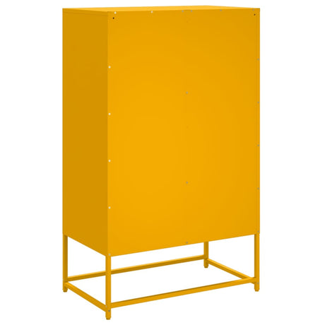 Hoge kast 68x39x111,5 cm staal mosterdgeel - AllerleiShop