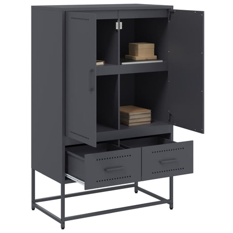 Hoge kast 68x39x111,5 cm staal antracietkleurig - AllerleiShop