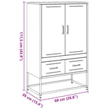 Hoge kast 68x39x111,5 cm staal antracietkleurig - AllerleiShop