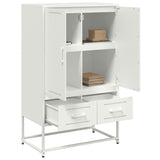 Hoge kast 68x39x111,5 cm staal wit - AllerleiShop