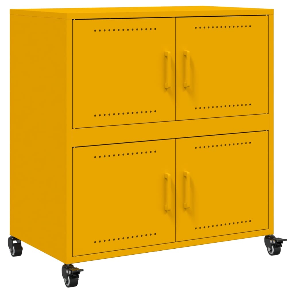 Dressoir 68x39x72 cm staal mosterdgeel - AllerleiShop