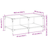 Salontafel met transparant glazen blad 98,5x50x40 cm staal - AllerleiShop