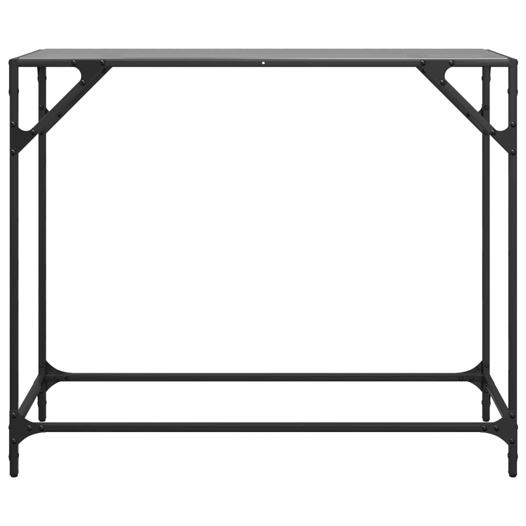 Wandtafel met zwart glazen blad 98x35x81 cm staal - AllerleiShop