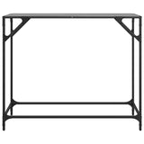 Wandtafel met zwart glazen blad 98x35x81 cm staal - AllerleiShop