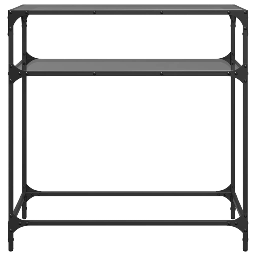 Wandtafel met zwart glazen blad 80x35x81 cm staal - AllerleiShop