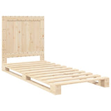 Bedframe met hoofdbord massief grenenhout 90x200 cm