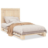 Bedframe met hoofdbord massief grenenhout 100x200 cm