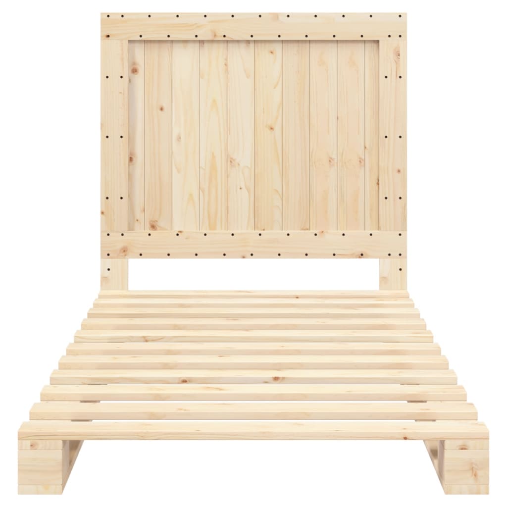 Bedframe met hoofdbord massief grenenhout 100x200 cm
