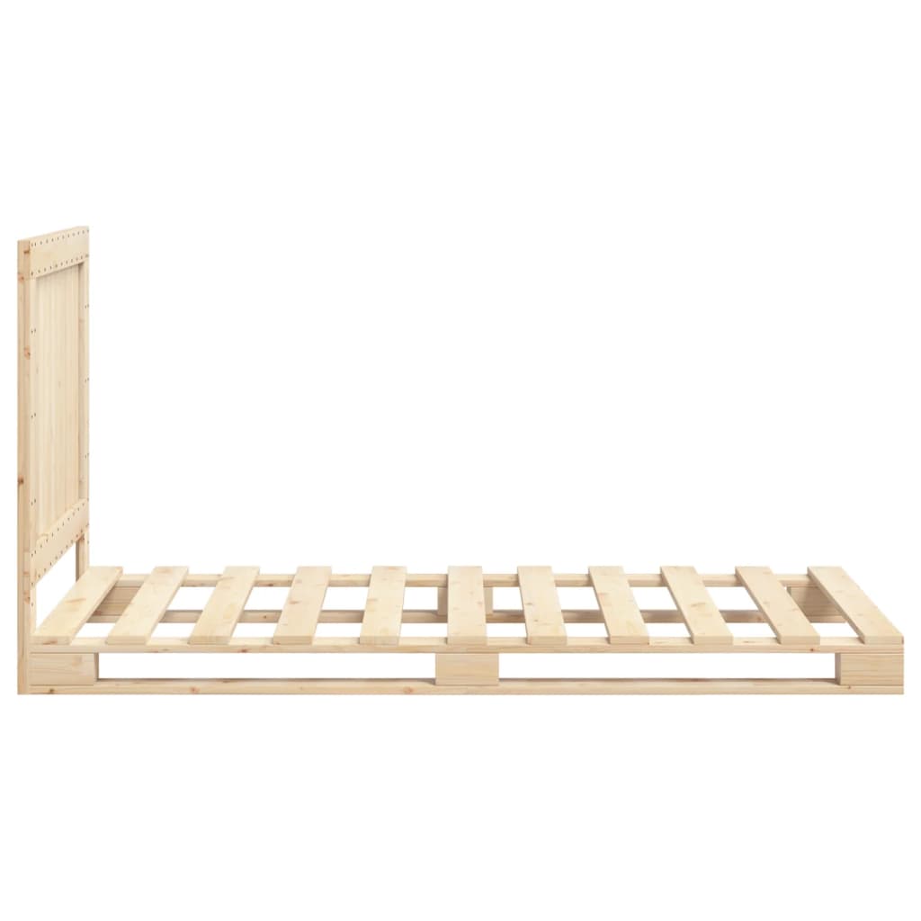 Bedframe met hoofdbord massief grenenhout 100x200 cm