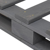 Bedframe met hoofdbord massief grenenhout grijs 100x200 cm